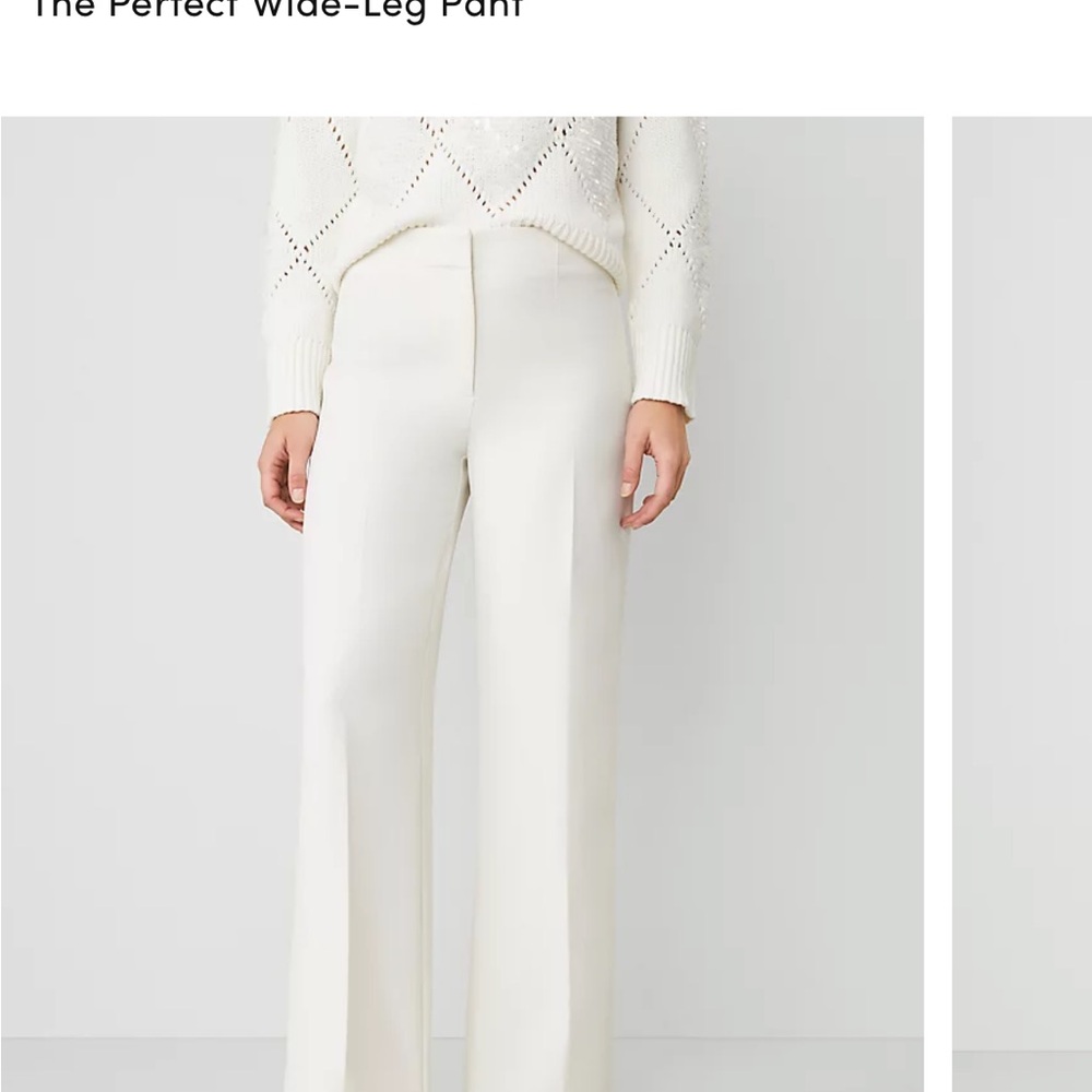 Brand new Ann Taylor Cream Wide-Leg Pants